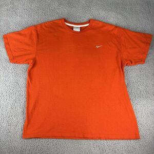nike boxy tee mens y2k orange Embroidered Swoosh‎ Vintage Size Large